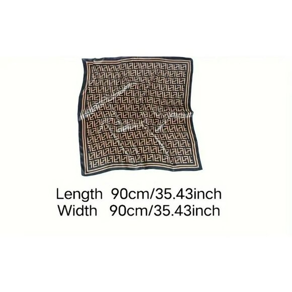 NWT - Geometric Print Scarf Black & Gold (SKU 0244) - Picture 3 of 7